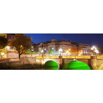 Lais Puzzle - Dublin bei Nacht, unten am Fluss Liffey, Panorama - 1.000 Teile
