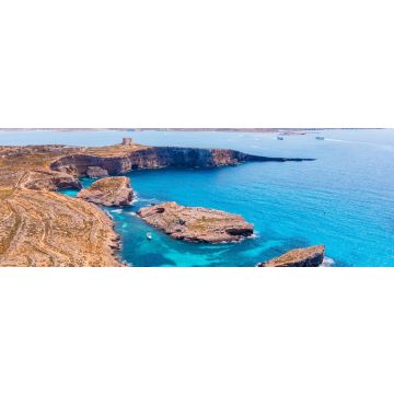 Lais Puzzle - Panorama Strand Blaue Lagune Comino Malta. Luftaufnahme, Panorama - 1.000 Teile