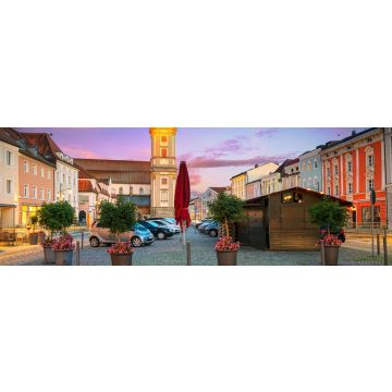Lais Puzzle - Deggendorf, Germany. Cityscape image of Deggendorf, Germany during sunset, Panorama - 1.000 Teile