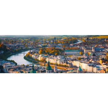 Lais Puzzle - Panoramablick der historischen Stadt Salzburg mit Salzach Fluss in schönem Sonnenuntergang, Salzburger Land, Österreich, Panorama - 1.000 Teile