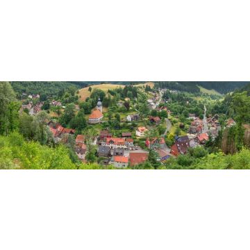 Lais Puzzle - Panoramabild der kleinen idyllischen Bergstadt Wildemann im Harz im Sommer, Panorama - 1.000 Teile