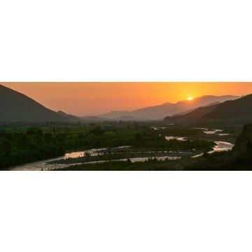 Lais Puzzle - Sonnenuntergang in einem von einem Fluss durchflossenen Tal in Lambayeque, Peru. Chancay-Fluss, Chongoyape, Lambayeque, Peru, Panorama - 1.000 Teile