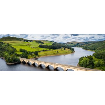 Lais Puzzle - Ladybower Reservoir Ashopton Viadukt in Richtung Derwent Peak District Luftaufnahme, England, Panorama - 1.000 Teile