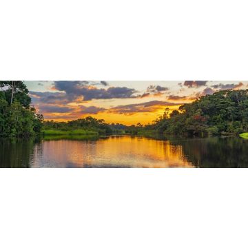 Lais Puzzle - Reflexion eines Sonnenuntergangs an einer Lagune im Amazonas-Regenwaldbecken, Kolumbien, Panorama - 1.000 Teile