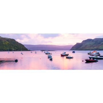 Lais Puzzle - Pink Sunset in Portree Harbor, Isle of Skye, Panorama - 1.000 Teile