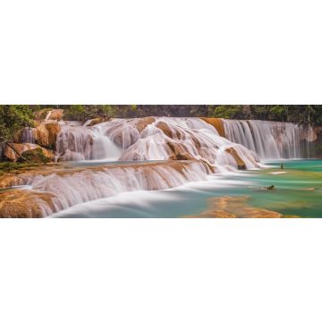 Lais Puzzle - Agua Azul Kaskaden und Wasserfälle im tropischen Regenwald des Bundesstaates Chiapas in der Nähe der Stadt Palenque, Mexiko, Panorama - 1.000 Teile