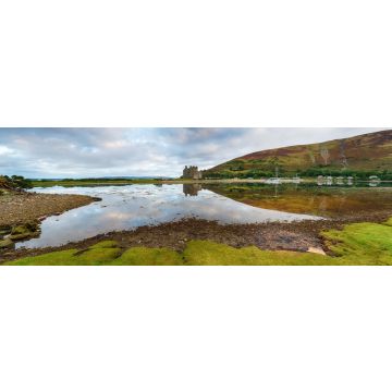 Lais Puzzle - Ein Panoramablick auf die Burg aus dem 13. Jahrhundert in Lochranza bei Flut auf der Isle of Arran in Schottland, Panorama - 1.000 Teile