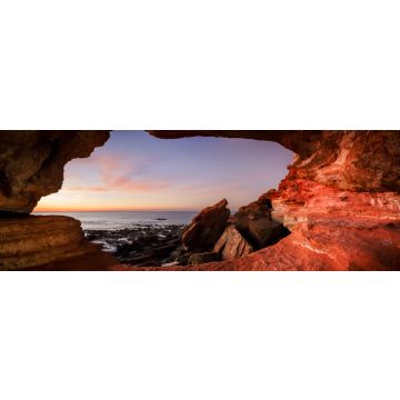 Lais Puzzle - Blick aus einer kleinen Höhle am Gantheaume Point Broome Western Australia bei Sonnenuntergang, Panorama - 1.000 Teile