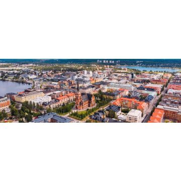 Lais Puzzle - Lulea, Schweden: Panorama Stadt, Kathedrale sonnigen Tag, blauer Himmel, Panorama - 1.000 Teile