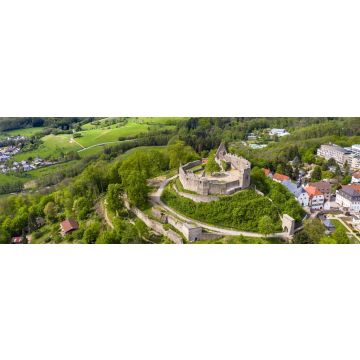 Lais Puzzle - Luftaufnahme der Burg Lindenfels, Mittelalterliche Stadt Lindenfels, Bergstraße, Hessen, Deutschland, Panorama - 1.000 Teile