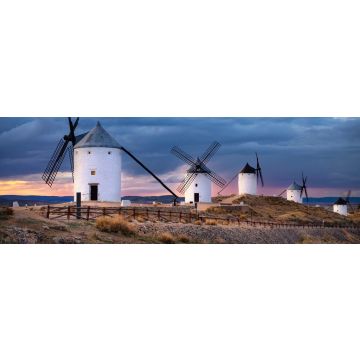 Lais Puzzle - Windmühlen von Consuegra im Sonnenuntergang, Castilla-La Mancha, Spanien, Panorama - 1.000 Teile