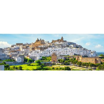 Lais Puzzle - Weiße Stadt-Skyline Ostuni bei Sonnenuntergang, Brindisi, Apulien, Italien, Panorama - 1.000 Teile