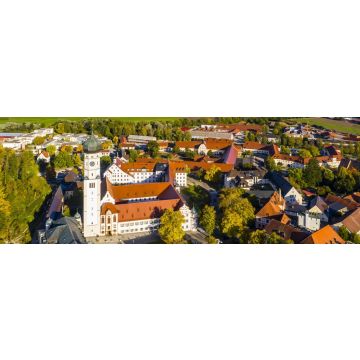 Lais Puzzle - Luftbild, Klosterkirche und Kloster Ursberg der Franziskaner St. Josefskongregation, Ursberg, Bayern, Deutschland, Panorama - 1.000 Teile