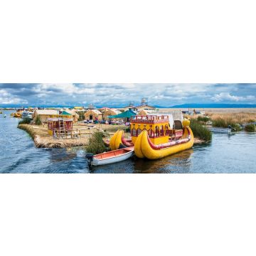 Lais Puzzle - Uros schwimmende Inseln auf Titicaca See in Puno, Peru, Südamerika, Panorama - 1.000 Teile