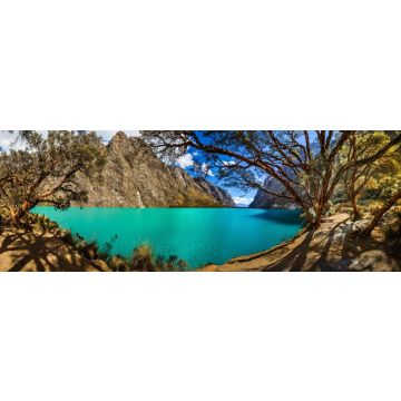 Lais Puzzle - Quenoal-Bäume im Llanganuco-See, in der weißen Bergkette in der Nähe des Huascaran-Berges, in Yungay, Huaraz, Ancash, Peru, Panorama - 1.000 Teile