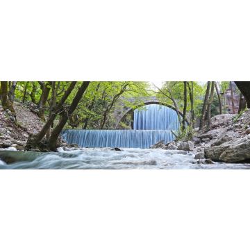 Lais Puzzle - der Wasserfall von Palaiokaria in Trikala Thessalien Griechenland - steinerne Bogenbrücke zwischen den beiden Wasserfällen, Panorama - 1.000 Teile