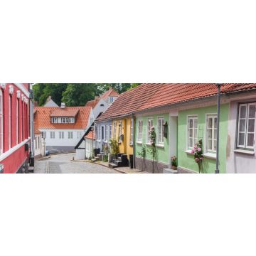 Lais Puzzle - Panorama einer Straße mit kleinen bunten Häusern in Haderslev, Dänemark, Panorama - 1.000 Teile