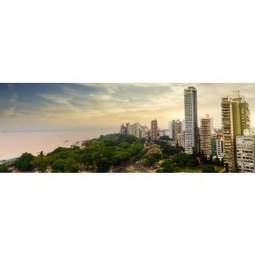 Lais Puzzle - Panoramablick auf die Stadt Rosario entlang des Parana-Flusses bei Sonnenuntergang, Santa Fe, Argentinien, Panorama - 1.000 Teile