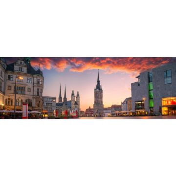 Lais Puzzle - Ansicht des Roten Turms und des Marktplatzes, Halle an der Saale, Sachsen-Anhalt, Deutschland, Panorama - 1.000 Teile