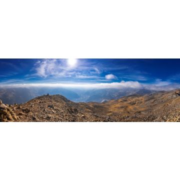 Lais Puzzle - Blick auf die Stadt Huancavelica Peru von einem Aussichtspunkt an einem sonnigen Tag mit Nebel, Panorama - 1.000 Teile
