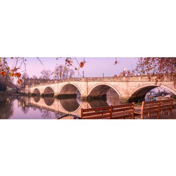 Lais Puzzle - Herbstszene mit der historischen Brückenarchitektur in Richmond Upon Thames, London, Panorama - 1.000 Teile