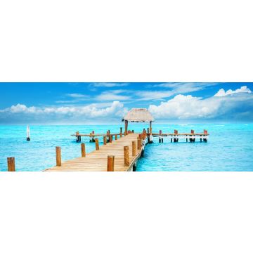 Lais Puzzle - Urlaub im Tropenparadies. Anlegesteg auf der Isla Mujeres, Mexiko, Panorama - 1.000 Teile