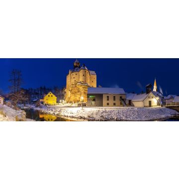 Lais Puzzle - Burg Falkenberg in der blauen Stunde mit spiegelung, Panorama - 1.000 Teile