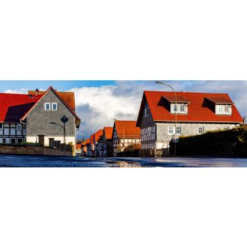 Lais Puzzle - Häuserspiegelung in Herleshausen in Hessen Deutschland, Panorama - 1.000 Teile
