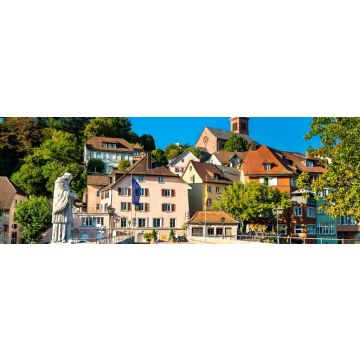 Lais Puzzle - Brücke von Laufen über den Rhein in Laufenburg, Schweiz und Deutschland, Panorama - 1.000 Teile