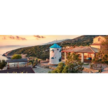 Lais Puzzle - Morgen Szene mit Windmühle. Bunte Frühling Sonnenaufgang auf der Insel Zakynthos, Korithi Lage, Ionisches Meer, Griechenland, Panorama - 1.000 Teile