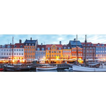 Lais Puzzle - Panorama der Nordseite des Nyhavn mit bunten Fassaden alter Häuser und alter Schiffe in der Altstadt von Kopenhagen, der Hauptstadt Dänemarks, Panorama - 1.000 Teile