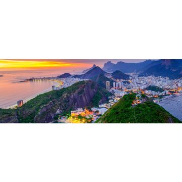 Lais Puzzle - Blick bei Sonnenuntergang auf Copacabana, Corcovado und Botafogo in Rio de Janeiro. Brasilien, Panorama - 1.000 Teile