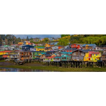 Lais Puzzle - Häuser auf Stelzen Palafitos in Castro, Chiloe Island, Patagonien, Panorama - 1.000 Teile