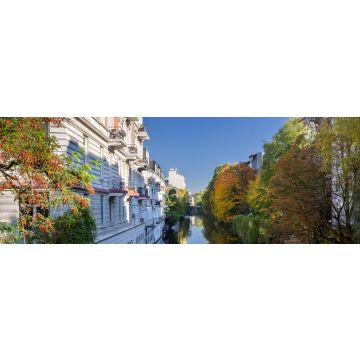 Lais Puzzle - Herbstliche Ansicht des Isekanals in Hamburg, Deutschland, Panorama - 1.000 Teile