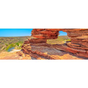 Lais Puzzle - Das Fenster der Natur über der Murchison River Gorge im Kalbarri National Park. Der Bogen aus rotem Sandstein ist die ikonischste Naturattraktion in Westaustralien, Panorama - 1.000 Teile