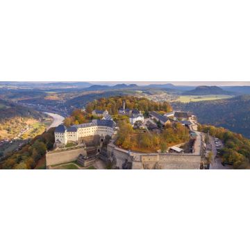 Lais Puzzle - Königstadt, sächsische Schweiz, Festung Königstein im Herbst, Panorama - 1.000 Teile