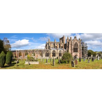 Lais Puzzle - Melrose Abbey Ruinen im Herbst - Scottish Borders, Panorama - 1.000 Teile