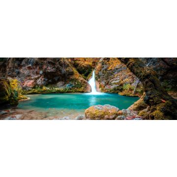 Lais Puzzle - See und Wasserfall der Quelle des Urederra in Navarra, Spanien, Panorama - 1.000 Teile