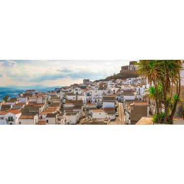 Lais Puzzle - Pisticci (Matera, Italien) - Eine weiße Stadt auf den Ödlandhügeln in der Provinz Matera, Region Basilikata, Süditalien. Hier das historische Zentrum namens "Dirupo", Panorama - 1.000 Teile
