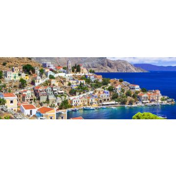 Lais Puzzle - Traditionelle farbenfrohe Griechenland-Serie - schöne Insel Symi (bei Rhodos) Dodekanes, Panorama - 1.000 Teile