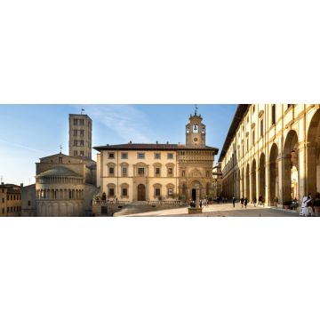 Lais Puzzle - Arezzo: Piazza Grande der Hauptplatz der Stadt Arezzo, Toskana, Italien, Panorama - 1.000 Teile