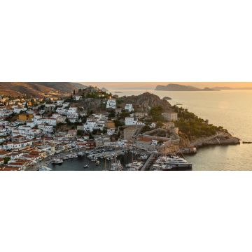 Lais Puzzle - Blick auf den Yachthafen der Insel Hydra in der Dämmerung. Ägäisches Meer, Griechenland, Panorama - 1.000 Teile