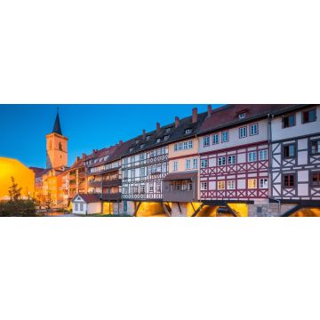 Lais Puzzle - Ansicht von Erfurt mit der berühmten Krämerbrücke, Thüringen. Deutschland, Panorama - 1.000 Teile