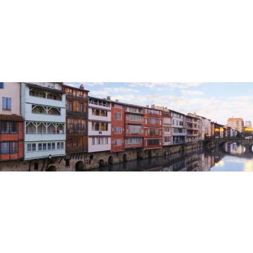 Lais Puzzle - Sonnenaufgang Farben über Castres Stadt, Occitanie, Frankreich, Panorama - 1.000 Teile