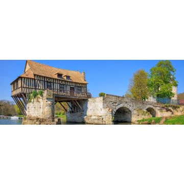 Lais Puzzle - Alte Mühle auf der Seine-Brücke, Vernon, Normandie, Frankreich, Panorama - 1.000 Teile