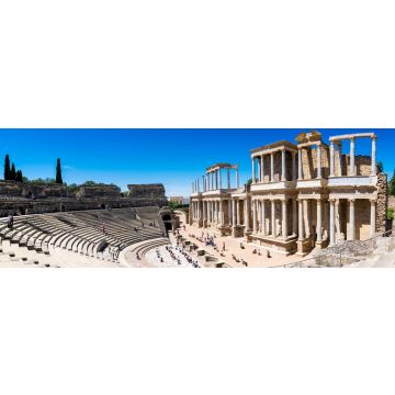 Lais Puzzle - Theater von Mérida, wurde vom Konsul Vipsanius Agrippa in der römischen Stadt Emerita Augusta, der Hauptstadt von Lusitania erbauen lassen, Extremadura, Panorama - 1.000 Teile