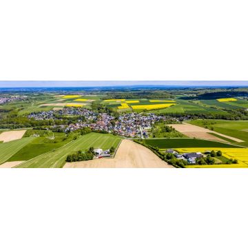 Lais Puzzle - Blick auf Landwirtschaft mit Getreidefeldern und Rapsanbau, Usingen, Schwalbach, Hochtaunuskreis, Hessen, Deutschland, Panorama - 1.000 Teile