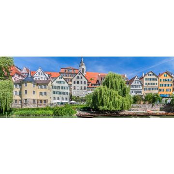 Lais Puzzle - Blick auf die historische Altstadt von Tübingen mit Reflektion der Häuser im Wasser, Panorama - 1.000 Teile