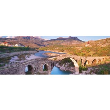 Lais Puzzle - Die alte Mes-Brücke in Shkoder, Albanien, Panorama - 1.000 Teile