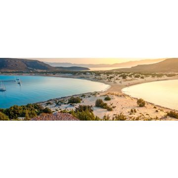 Lais Puzzle - Der Strand von Simos auf der Insel Elafonisos in Griechenland. Elafonisos ist eine kleine griechische Insel zwischen dem Peloponnes und Kythira mit idyllischen exotischen Stränden und Gewässern, Panorama - 1.000 Teile